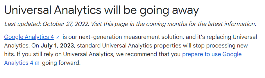 Google's announcement to phase Universal Analytics